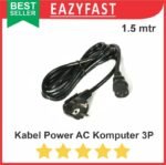 Kabel Power AC 1.5m Listrik PLN PSU Komputer PC CPU 3 Lubang Pin Cord