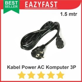 Kabel Power AC 1.5m Listrik PLN PSU Komputer PC CPU 3 Lubang Pin Cord