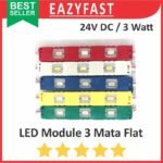 Lampu LED Strip Module Modul 3 Mata Flat 24V DC 24 V Volt Mobil Truck