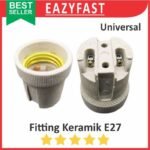 Fitting Keramik Lampu E27 Ceramic Fiting Piting Kaca Downlight Socket Soket Cop Kap Colok Colokan