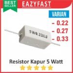 Resistor R Kotak Kapur 0.22 0.27 0.33 Ohm 5 W Watt 5W Keramik Ceramic 0.22R 0.27R 0.33R
