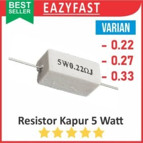 Resistor R Kotak Kapur 0.22 0.27 0.33 Ohm 5 W Watt 5W Keramik Ceramic 0.22R 0.27R 0.33R