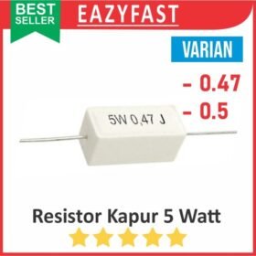 Resistor R Kotak Kapur 0.47 0.5 Ohm 5 W Watt 5W Keramik Ceramic 0.47R 0.5R