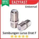 Konektor Sambungan i Lurus Ulir Drat F 2 Sisi 5C Female Female Sambung Connector Antenna TV RG6 RG59