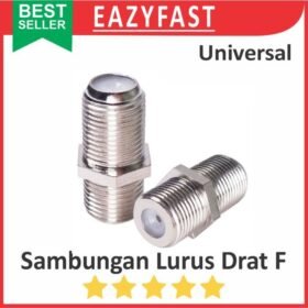 Konektor Sambungan i Lurus Ulir Drat F 2 Sisi 5C Female Female Sambung Connector Antenna TV RG6 RG59