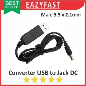 Kabel Converter Adapter USB 5V to Jack Power DC Male 5.5mm 5.5x2.1mm 5.5 mm Socket Arduino
