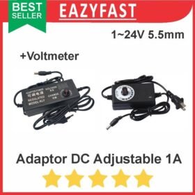 Adaptor DC Adjustable 1A 5.5mm 1 A Ampere PSU Power Supply Trafo