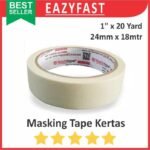Masking Tape Kertas Kuning 1 Inch 24mm 18m Lakban Cream Coklat Tutup Cat Isolasi Selotip Esolasi Lem