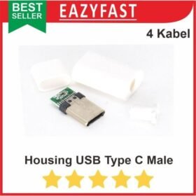 Socket Jack USB C Connector Male Jantan DIY Rumah Housing