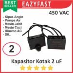 Kapasitor Kotak 2uF 2 uF Dinamo Motor AC PLN Induksi Kipas Angin Fan Capacitor 450VAC 450 VAC V AC