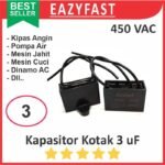 Kapasitor Kotak 3uF 3 uF Dinamo Motor AC PLN Induksi Kipas Angin Fan Capacitor 450VAC 450 VAC V AC