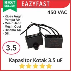 Kapasitor Kotak 3.5uF 3.5 uF Dinamo Motor AC PLN Induksi Kipas Angin Fan Capacitor 450VAC 450 VAC V AC