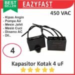 Kapasitor Kotak 4uF 4 uF Dinamo Motor AC PLN Induksi Kipas Angin Fan Capacitor 450VAC 450 VAC V AC