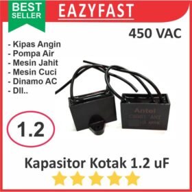 Kapasitor Kotak 1.2uF 1.2 uF Dinamo Motor AC PLN Induksi Kipas Angin Fan Capacitor 450VAC 450 VAC V AC
