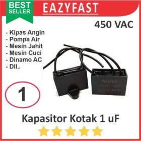 Kapasitor Kotak 1uF 1 uF Dinamo Motor AC PLN Induksi Kipas Angin Fan Capacitor 450VAC 450 VAC V AC