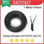 Kabel Listrik Serabut Hitam 2x0.75 Isi 2 0.75mm NYYHYO NYYHY Ecer 1m