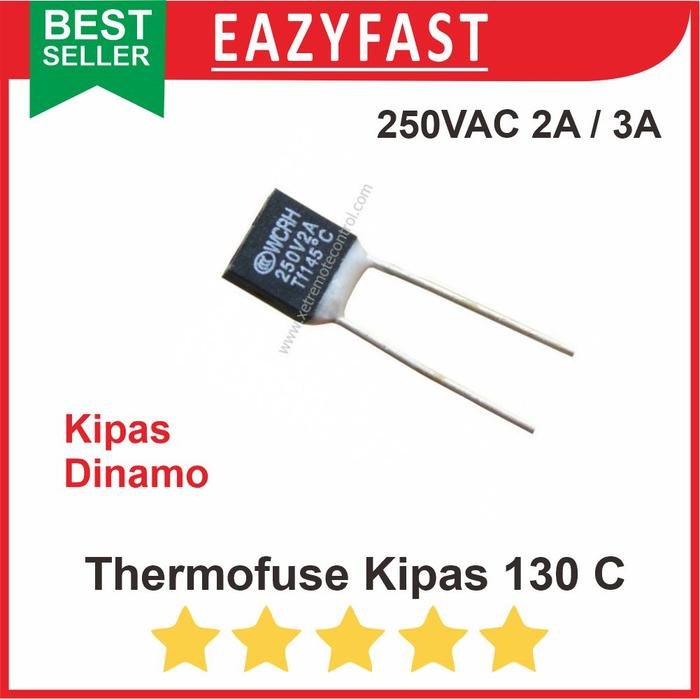 ginee_20250825120151786_1071445502.jpeg Thermofuse Kotak Kipas 130 C 130C 2A 3A 2 3 A Thermal Thermo Fuse - Image 1