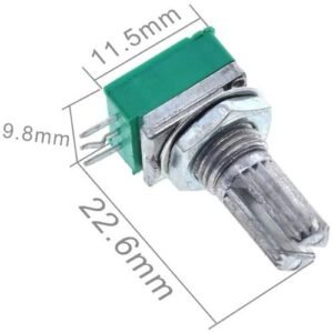 Potensiometer Sealed B10K 10K B 10 K Ohm 3P 3 P Pin Kaki Mono Potensio Potentio Meter Volume Audio Hijau Linear Seal RK097N RK 097 Potentiometer - Image 3