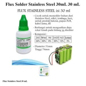 Flux Solder Stainless Steel Nickel Plate Seng Baterai 18650 30ml - Image 2