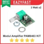 Kit Modul Ampli Mini PAM8403 Siap Pakai Volume Knob PAM 8403 2x 3W 3 Watt Amplifier Stereo HiFi Module