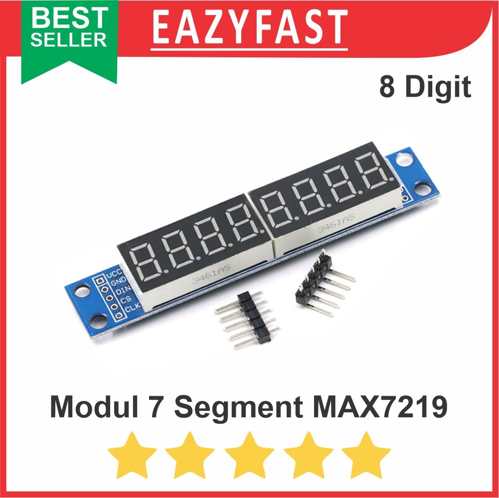 ginee_20250905160126367_8645604841.jpg Modul 8 Digit LED Display 7 Seven Segment 7S Driver MAX7219 Max 7219 ESP Arduino Compatible Module - Image 1