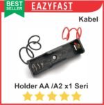 Case Kotak Rumah Tempat Dudukan Baterai AA A2 Isi 1 Port x1 1x Seri Kabel Casing Battery Holder 1.5V 1.5 V Volt
