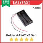 Case Kotak Rumah Tempat Dudukan Baterai AA A2 Isi 2 Port x2 2x Seri Kabel Casing Battery Holder 3V 3 V Volt