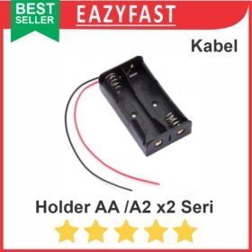 Case Kotak Rumah Tempat Dudukan Baterai AA A2 Isi 2 Port x2 2x Seri Kabel Casing Battery Holder 3V 3 V Volt