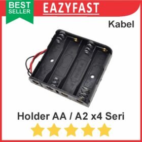 Case Kotak Rumah Tempat Dudukan Baterai AA A2 Isi 4 Port x4 4x Seri Kabel Casing Battery Holder 6V 6 V Volt