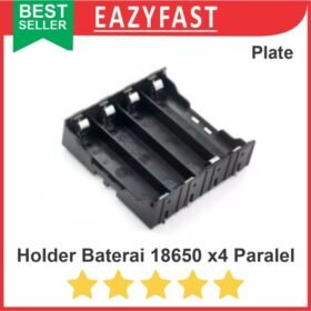 Case Kotak Rumah Tempat Dudukan Baterai 18650 Isi 4 Cell Port x4 4x Paralel Plat Casing Battery Holder 3.7V 3.7 V Volt