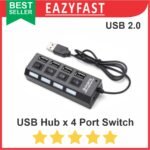 USB Hub 2.0 4 Port Saklar Switch On Off LED High Speed