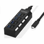 USB Hub 2.0 4 Port Saklar Switch On Off LED High Speed - Image 5