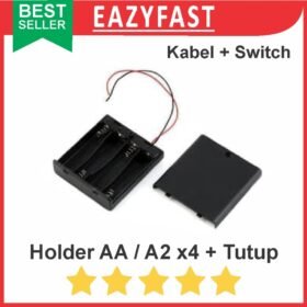 Holder Baterai 4x AA A2 x4 4 Seri Kotak Tempat Case Tutup Switch