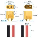 Konektor Baterai LiPo XT60 XT 60 Male Female Jack Socket Banana Plug 1 Pasang Pair Socket Battery RC Connector Li-Po XT-60 - Image 2