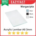 Akrilik A5 3mm Bening Hitam Putih Susu Potongan Lembaran Acrylic Sheet