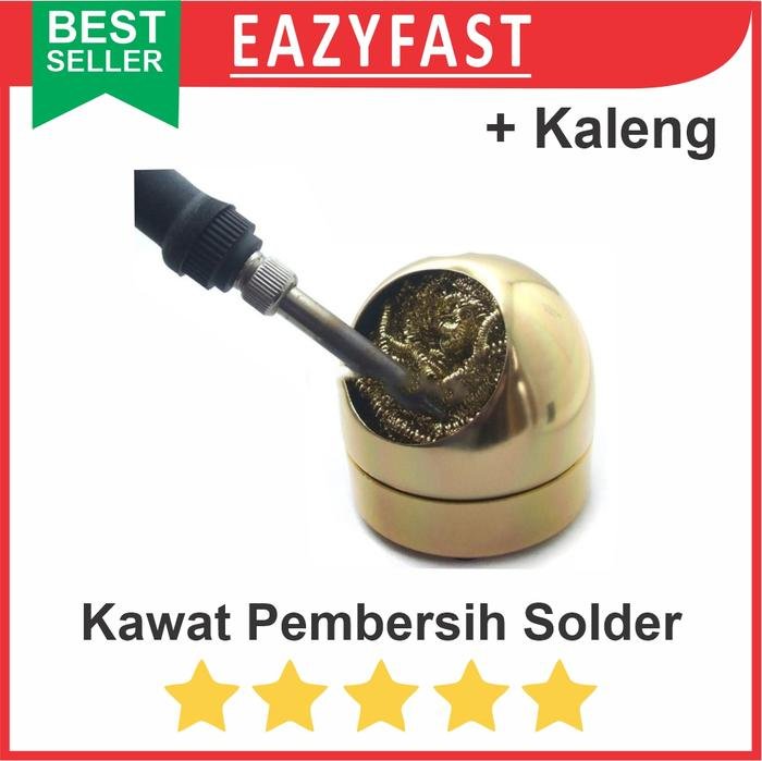 ginee_20250922103735447_7237015826.jpeg Solder Tip Cleaner Sikat Kawat Tembaga Pembersih Mata Solder + Wadah - Image 1