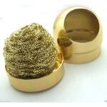 Solder Tip Cleaner Sikat Kawat Tembaga Pembersih Mata Solder + Wadah - Image 4