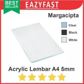 Akrilik A4 5mm Bening Hitam Putih Susu Potongan Lembaran Acrylic Sheet