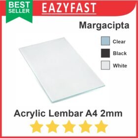 Akrilik A4 2mm Bening Hitam Putih Susu Potongan Lembaran Acrylic Sheet