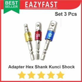 Adapter Mata Bor Obeng Hex Shank Kunci Shock Sock Sok Set 3 Pcs