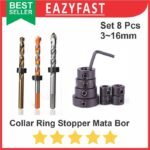 Stopper Mata Bor Drill Collar Stop Ring Set 8 Pcs 3-16mm Depth Positio