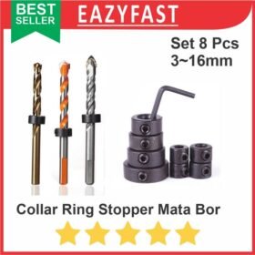 Stopper Mata Bor Drill Collar Stop Ring Set 8 Pcs 3-16mm Depth Positio