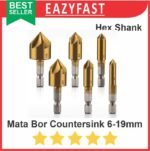 Mata Bor Countersink Counter Sink Drill Bit Hex Shank 6-19mm Set 6 pcs