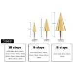 Mata Bor Hex Pagoda Multi Step Cone Drill Kerucut Titanium Set 3 Pcs - Image 2