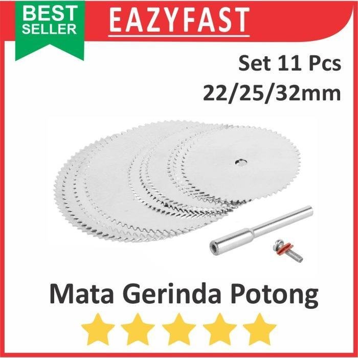 ginee_20250922144204113_9746853315.jpeg Mata Gerinda Mini Circular Saw HSS Set 11 Pcs Grinder Kayu Plastik - Image 1