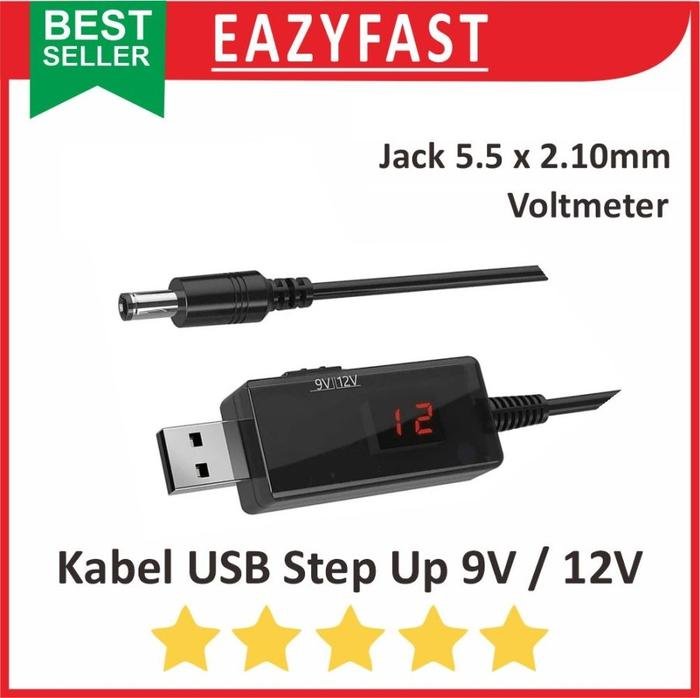 ginee_20250922150426163_4864400035.jpeg Kabel USB Step Up to 9V 12V Jack DC 5.5mm Male Power Converter Adapter - Image 1