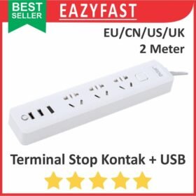 Terminal Kabel Listrik 3 Port USB  Colokan Cabang Stop Kontak Saklar