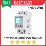 KWH Watt Volt Ampere Meter Listrik PLN MCB Din Panel LCD 200V AC 80A