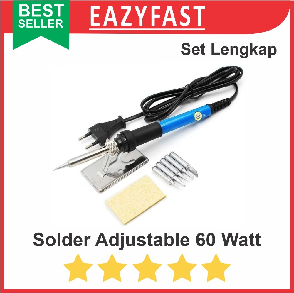 ginee_20250923095355163_0510636846.jpg Solder Adjustable 60W Atur Suhu Temperature 60 Watt Set Mata Lengkap - Image 1