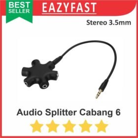 Jack Audio Splitter 3.5mm Cabang 6 Port Way Aux Female Share Split